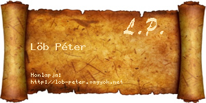 Löb Péter névjegykártya